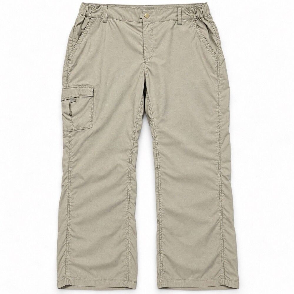 L.L.Bean Vista Camp Cargo Pants Women's Large Petite Khaki Hiking Stretch